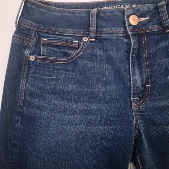 American Eagle Outfitters Ladies Super Stretch Blue Jeans - Picture 9 of 12